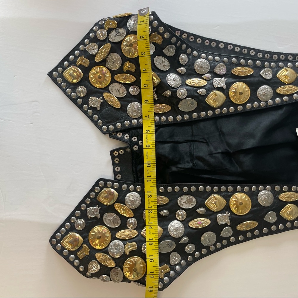 Studded Black and Gold Vest - Picture 7 of 10